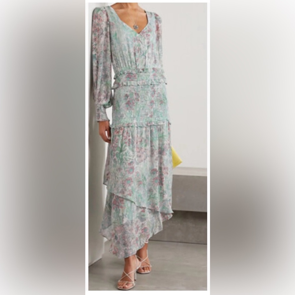 LoveShackFancy Carrillo Floral Georgette Maxi Dress